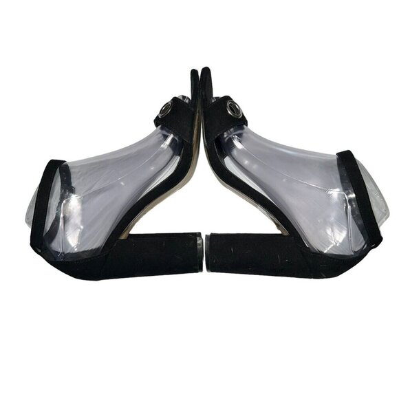 Urban Outfitters Faux Suede Heels Grommet Open Toe Ankle Strap‎ Shoes Women 8 - Picture 8 of 10